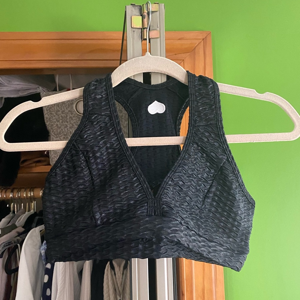 Booty by Brabants black Textured Sports Bra